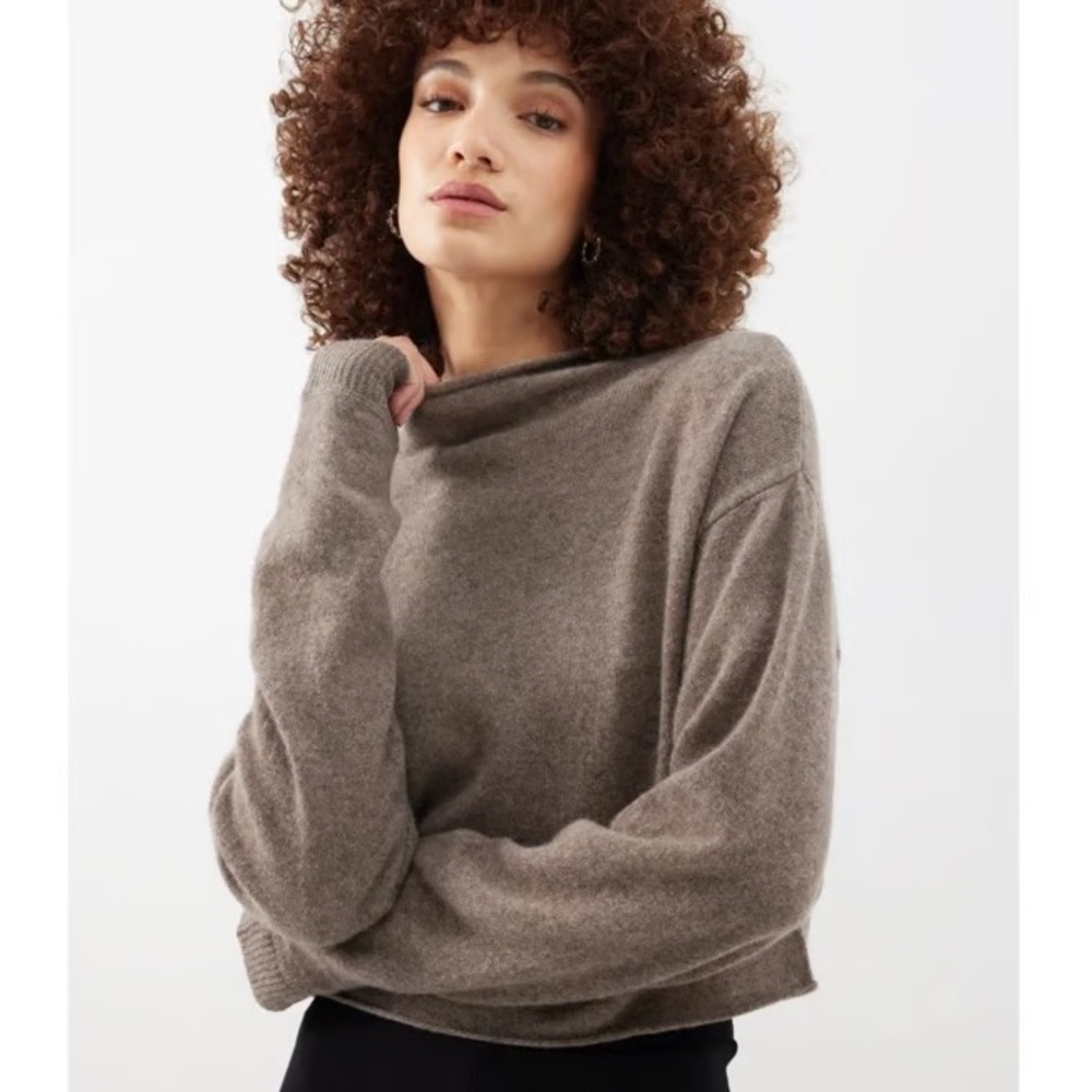 Reformation Dana Roll Neck Cashmere Sweater Cropped Size XS